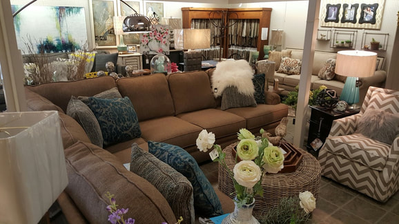 Keepers Interiors showroom with sectional seating and accessories